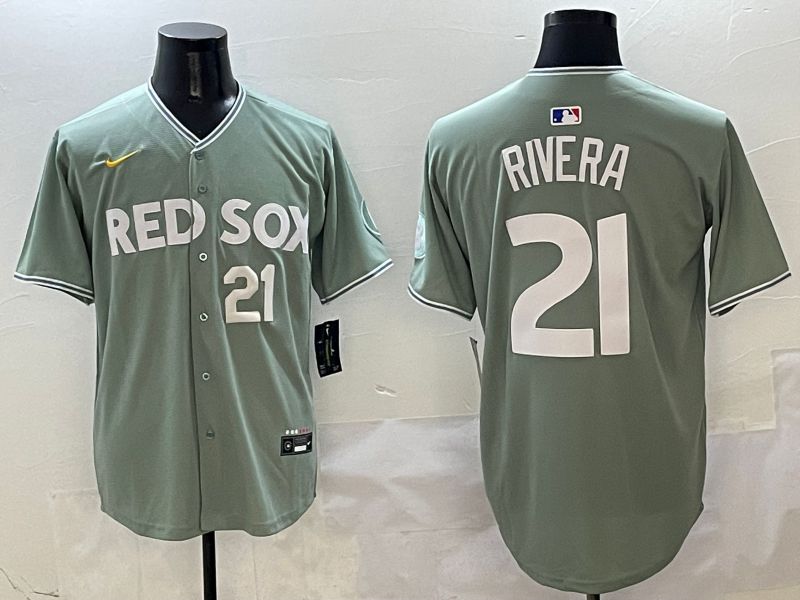 Men Boston Red Sox 21 Rivera Green Joint Name Nike 2025 MLB Jersey style 4